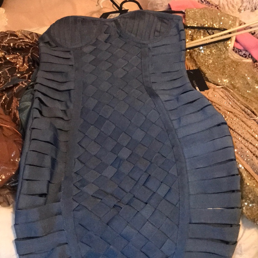 Blue lattice dress